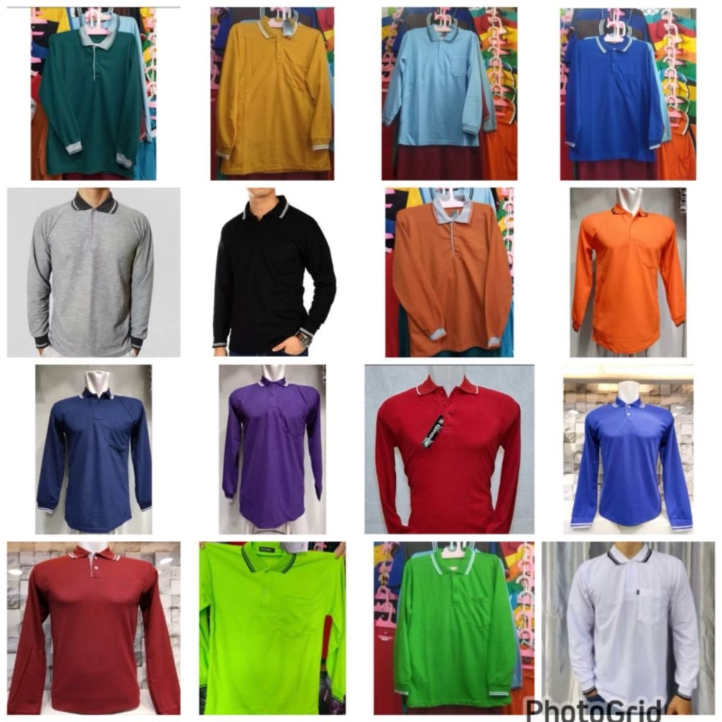 Kaos Kerah Panjang / Kaos Lengan Panjang - Kaos Kerah Lengan Panjang - Shirt Lengan Panjang - Baju B