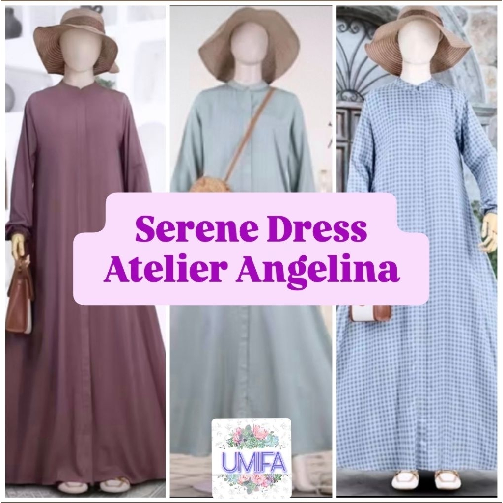 Serene Dress Atelier Angelina Embroidery Paris Viscose Gamis Premium Adem Mewah Ekslusif