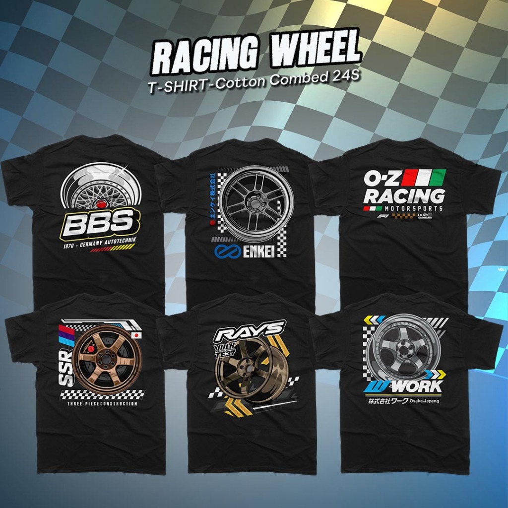 Kaos Racing VELG Mobil | Kaos Hobi Otomotif - Baju Distro Cotton Combed 24S Premium (WAYOUT)