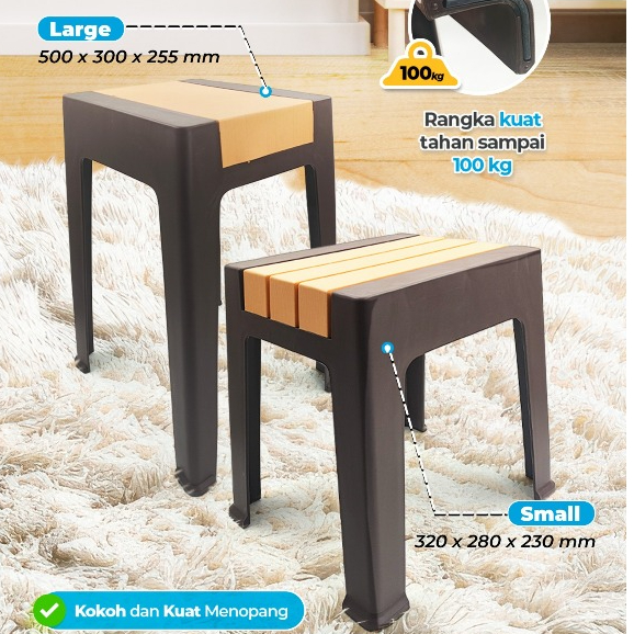 BSM - Lunca Kursi Box Plastik Premium Minimalis ezyhome Bangku premium