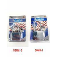 gembok kunci Hakamitsu leher pendek, ukuran 30, 40, 50 dan 60mm
