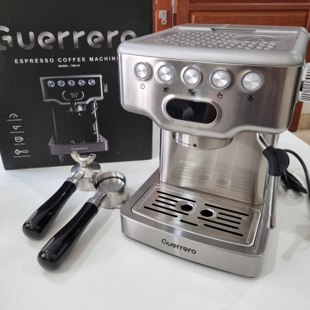 MESIN KOPI ESPRESSO - ESPRESSO MACHINE GUERRERO TBK01 15 BAR BEKAS KONDISI SANGAT BAGUS PLUS AKSESOR