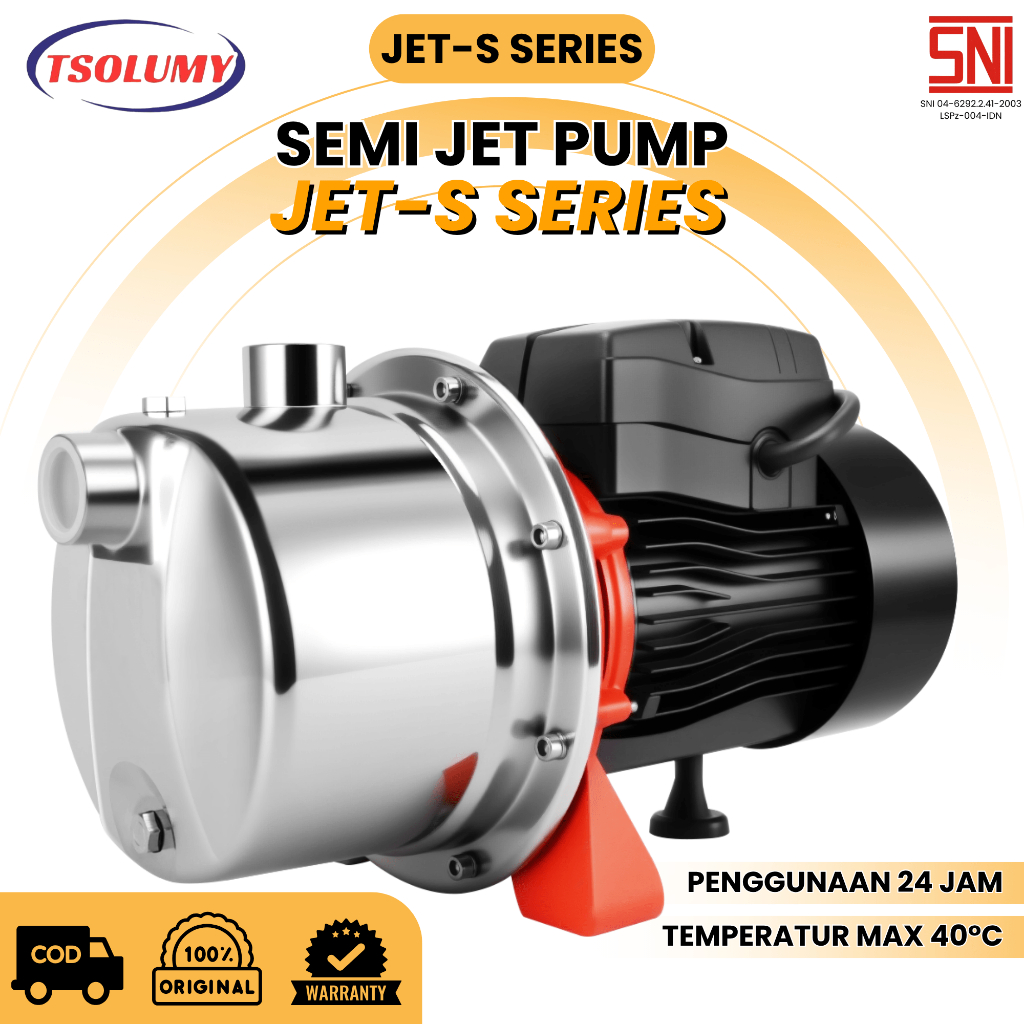 Tsolumy JET-S200 Dan JET-S330 Pompa Air JetPump Stainless Anti Karat Pompa Sumur Air Rumah Tangga