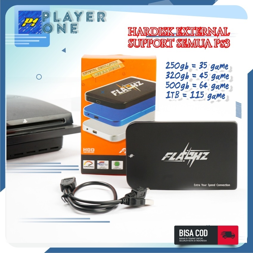 Hardisk Eksternal PlayStation 3 | HDD PS3 250GB | 320GB | 500GB | 1000GB FULL GAME | PLAYER ONE