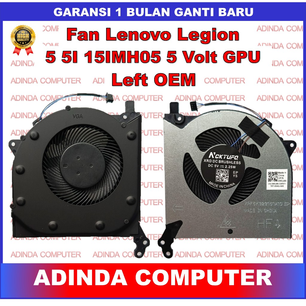 Fan Lenovo Legion 5 5I 15IMH05 17IMH05H 17IMH05 17ARH05H 5 Volt GPU OEM