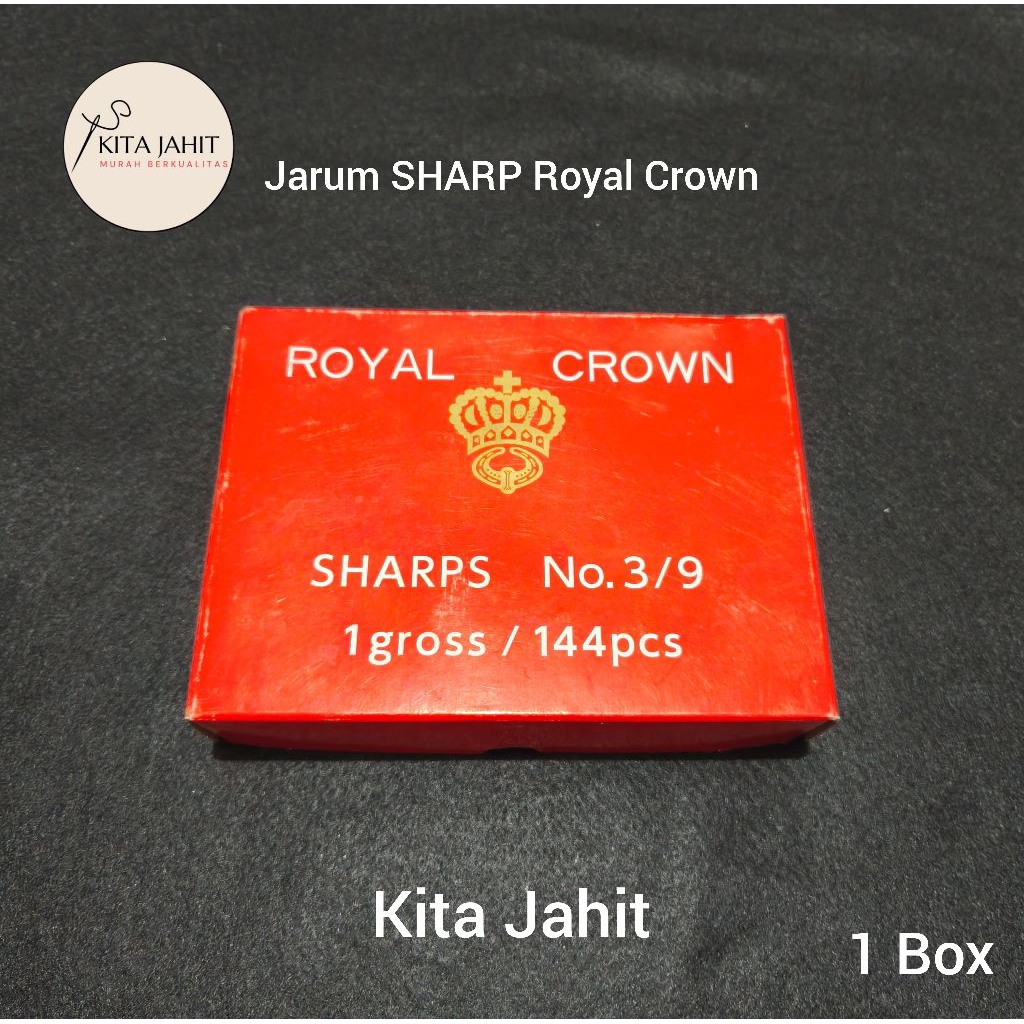Jarum Jahit SHARP ROYAL CROWN/ Jarum Jahit Tangan SHARP (1 box isi 144 bks)
