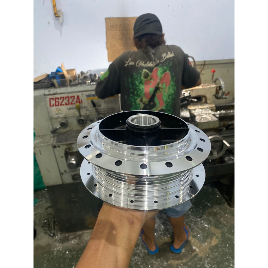 Tromol belakang RX king / scorpio ORIGINAL BARU bubut gilap