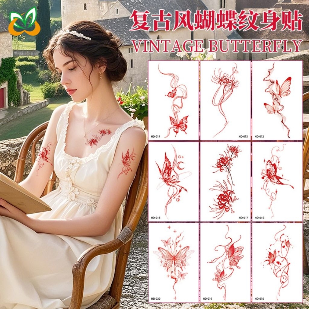 TATTO | Tatto temporer [ Red butterfly ] Sticker tatto