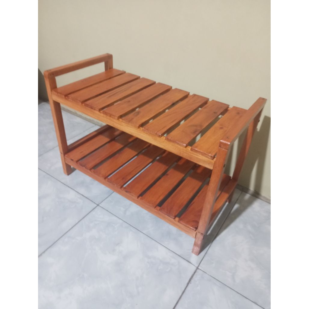 PROMO,ASLI Rak Sepatu 2 tingkat / Rak Kayu / Rak aquarium 50 cm/rak serbaguna