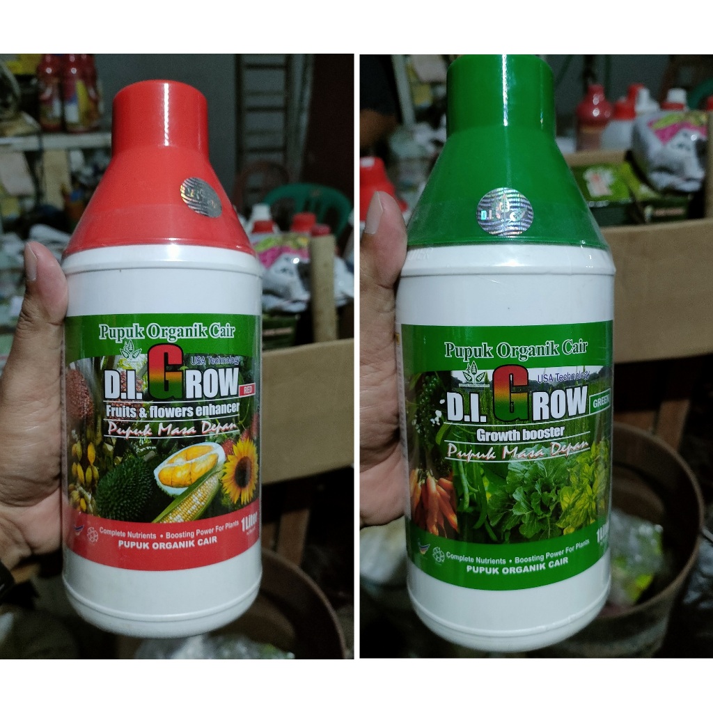 Pupuk Organik Cair DIGROW | D.I Grow 1 liter POC DIGROW Merah & Hijau