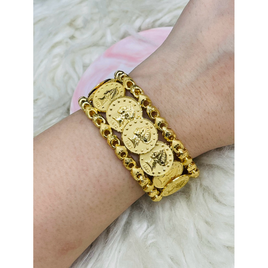 gelang koin koin simple elegant mewah emas asli kadar 700