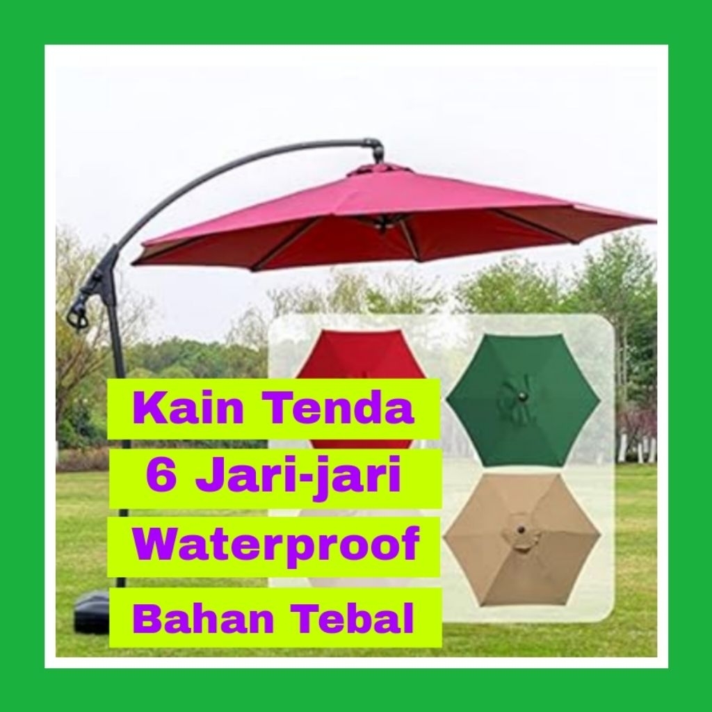 Kain tenda payung gantung 6 Jari-jari pengganti payung angsa ace hardware azko bahan waterproof