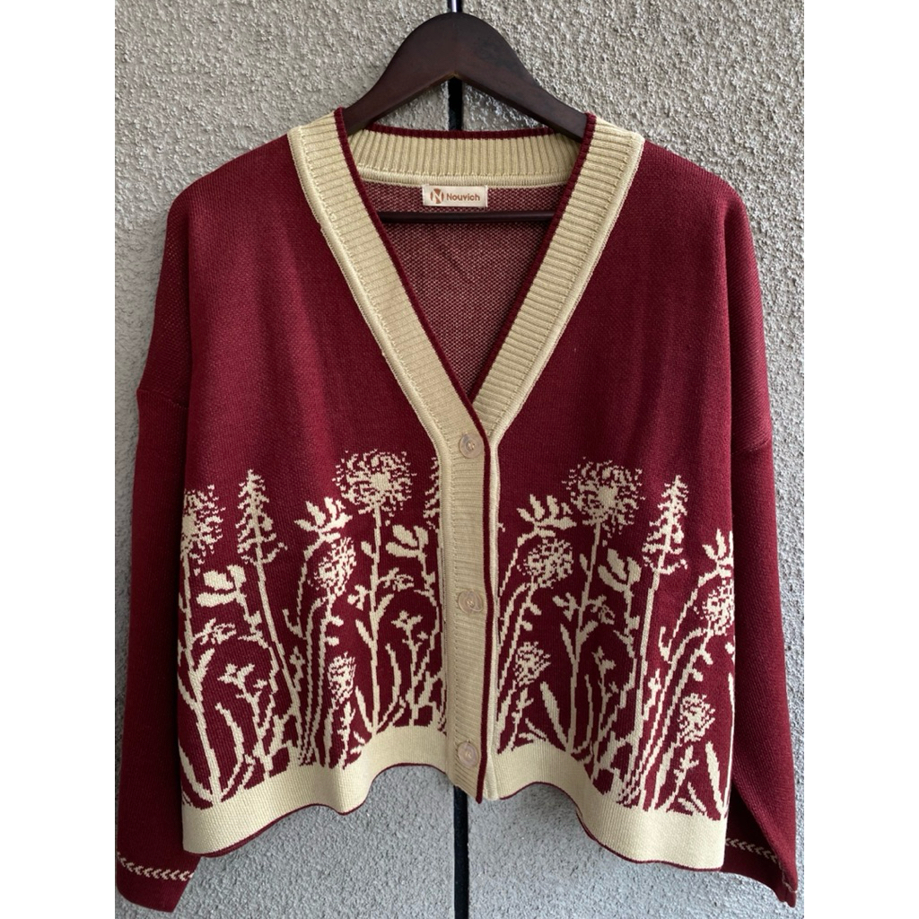 Nouvich Cardigan Rajut Wanita IU Outer Knit Korean Style Atasan Wanita Casual Lembut Adem