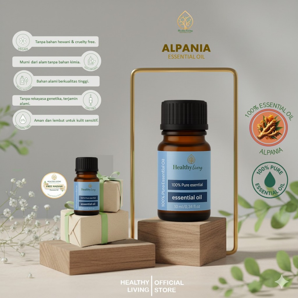 Alpania Essential oil 100% Murni Minyak Atsiri Lengkuas Malaka Tanpa Campuran Bahan Lain Therapeutic