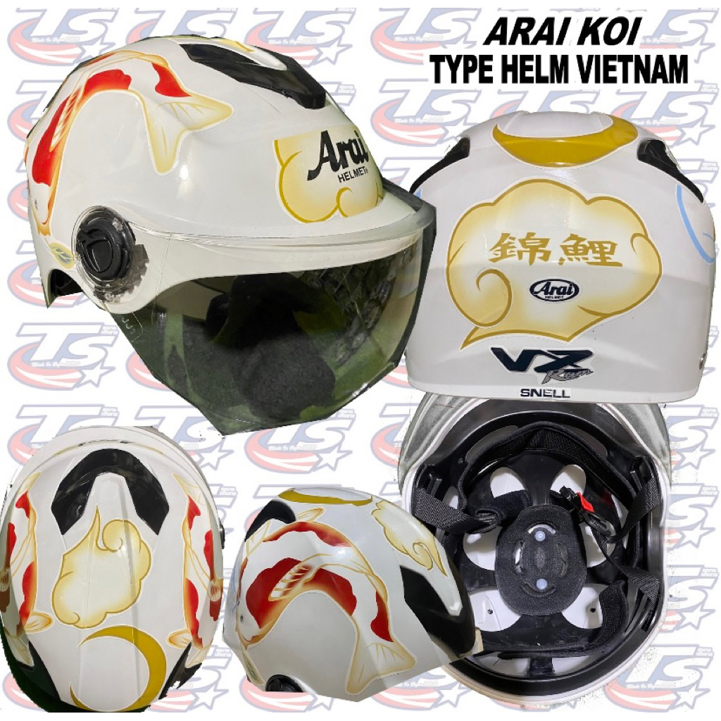 helm motif arai helm copy arai koi buat ngonten
