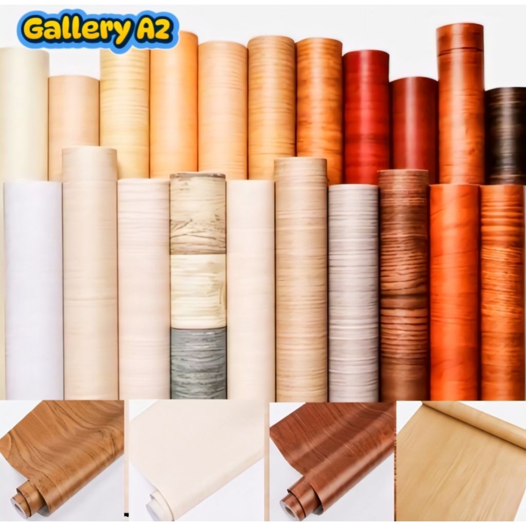 Wallpaper Sticker Dinding 3D Panel  Wallpaper  Serat Kayu Kitchen set