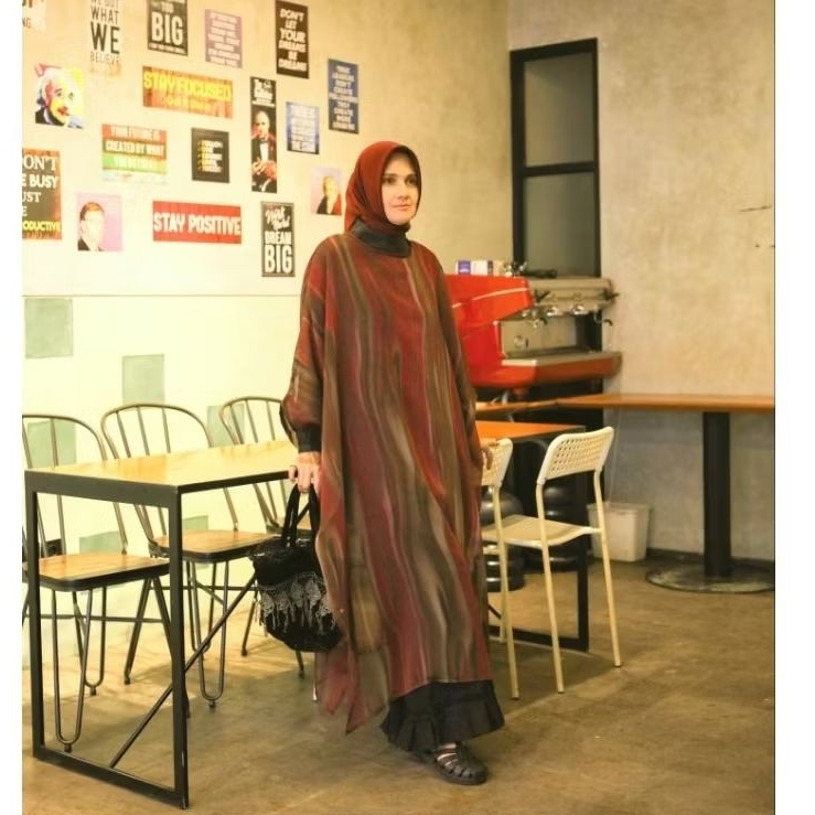 Klea - Tunik oversized chiffon gradasi F580