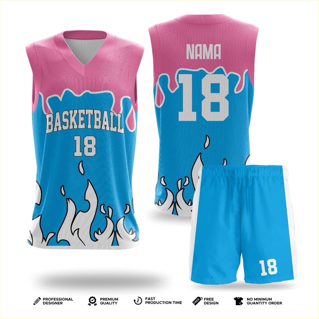 Jersey Basket Custom Nama & Nomor | Baju Basket Printing Desain Sendiri Pria Wanita