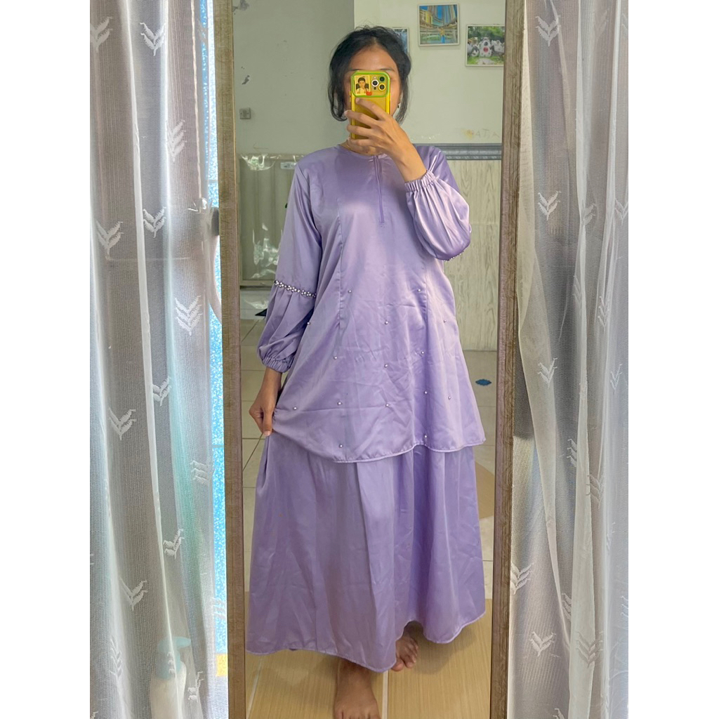 PL Dress Kondangan Lilac Mutiara A Line