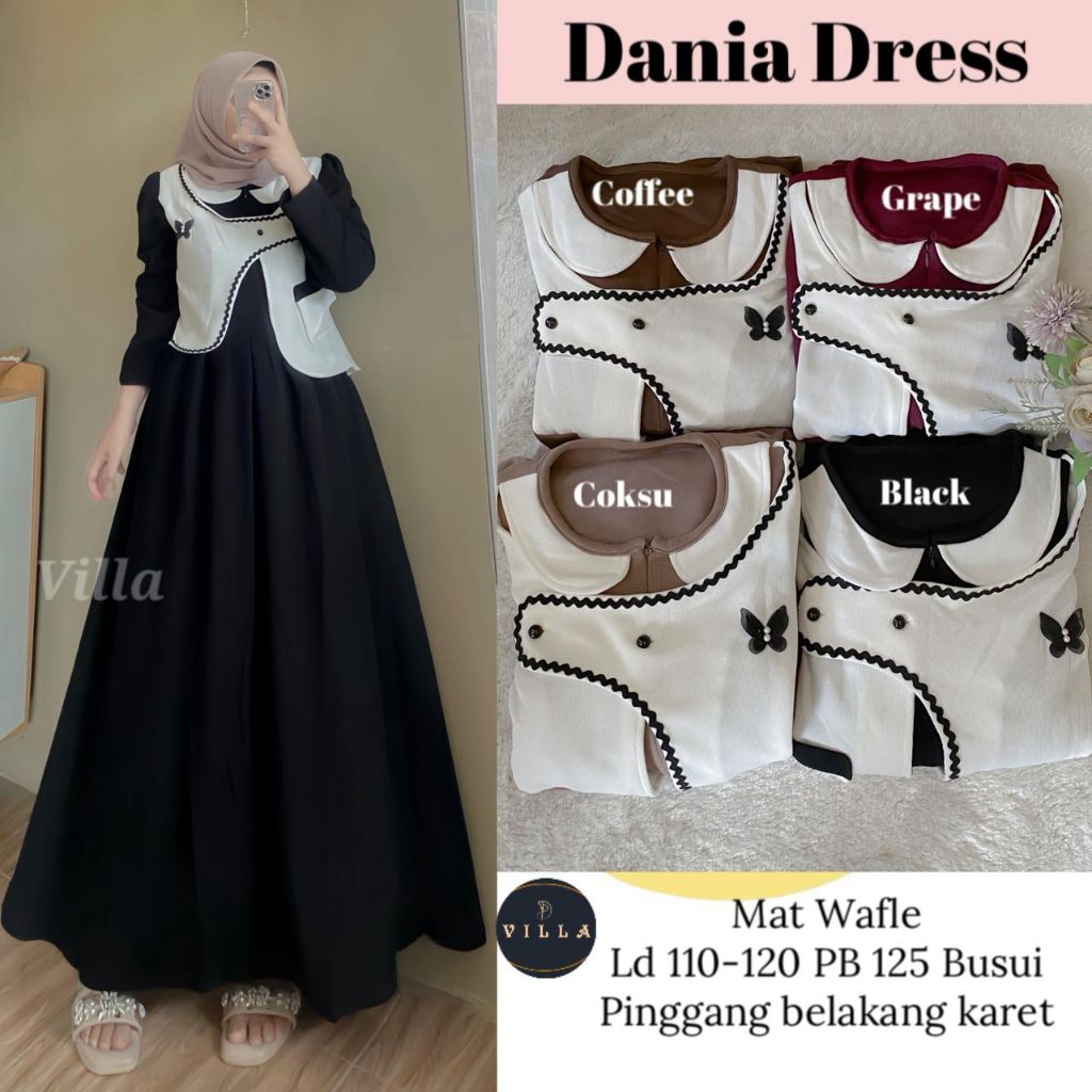 DANIA DRESS GAMIS KAOS KNIT WAFEL BUSUI PINGGANG BELAKANG KARET