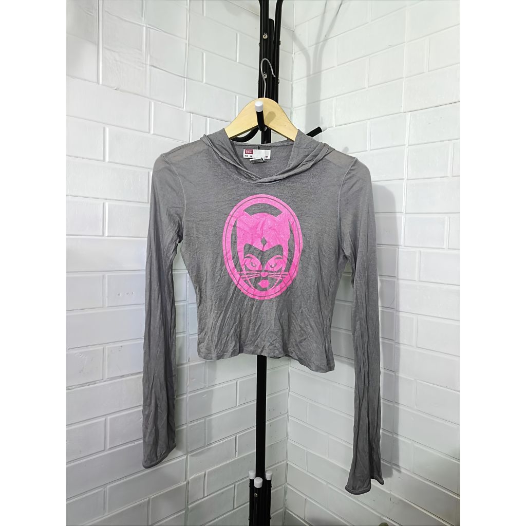 Y2k Longsleeve Hoodie Crop Top by DIESEL