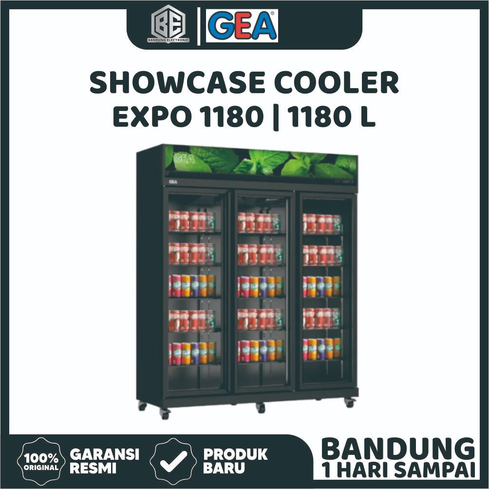 Showcase GEA 3 Pintu EXPO-1180 IC-BLACK Kapasitas 1180 Liter 15 Rak