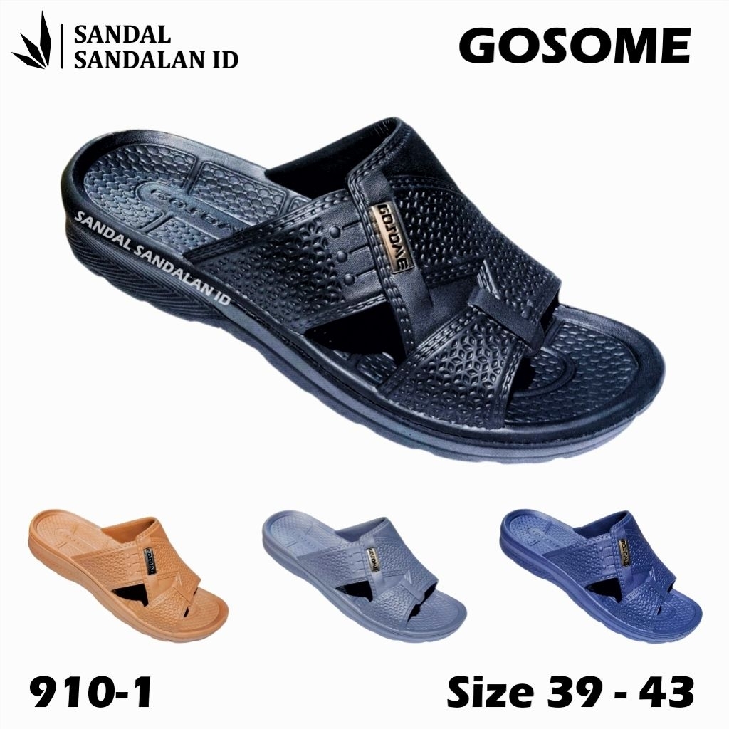 GOSOME Sandal Selop Pria Karet Eva/Pylon Ringan Nyaman dan Murah Gosome 910 Pria Dewasa (40-44)