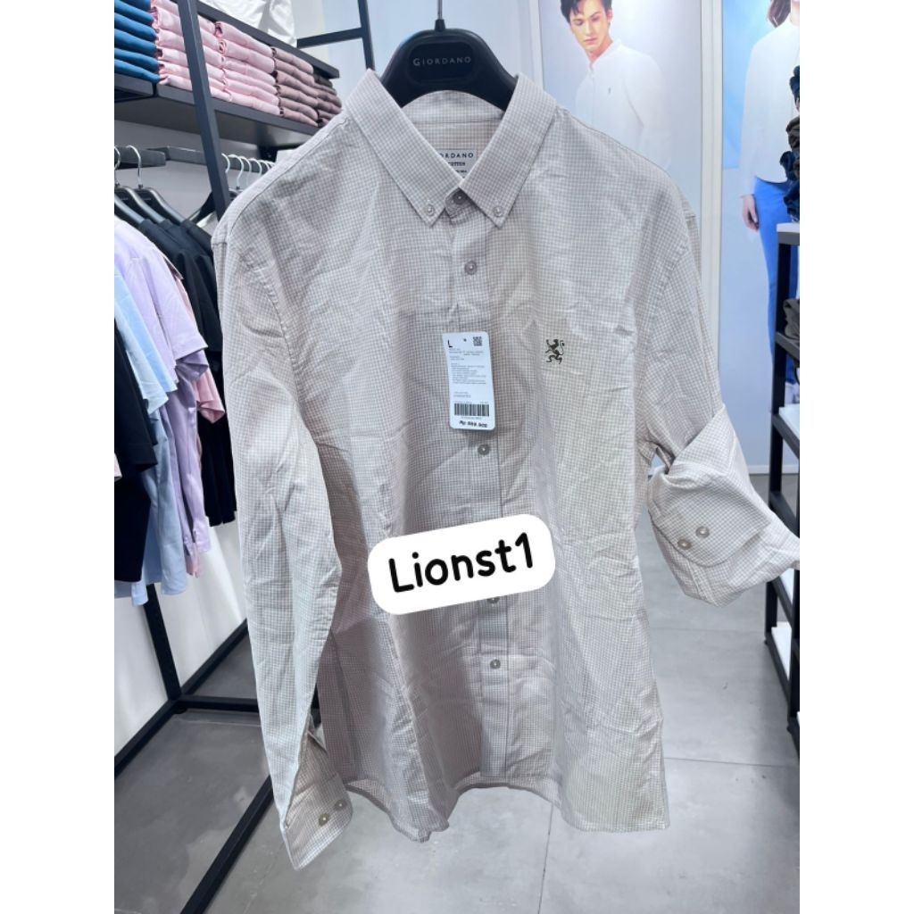 100% ORI GIORDANO MENS PRIA 3D LION SHIRT ORIGINAL STORE| KEMEJA PRIA COWOK ORIGINAL GIORDANO 3D LIO