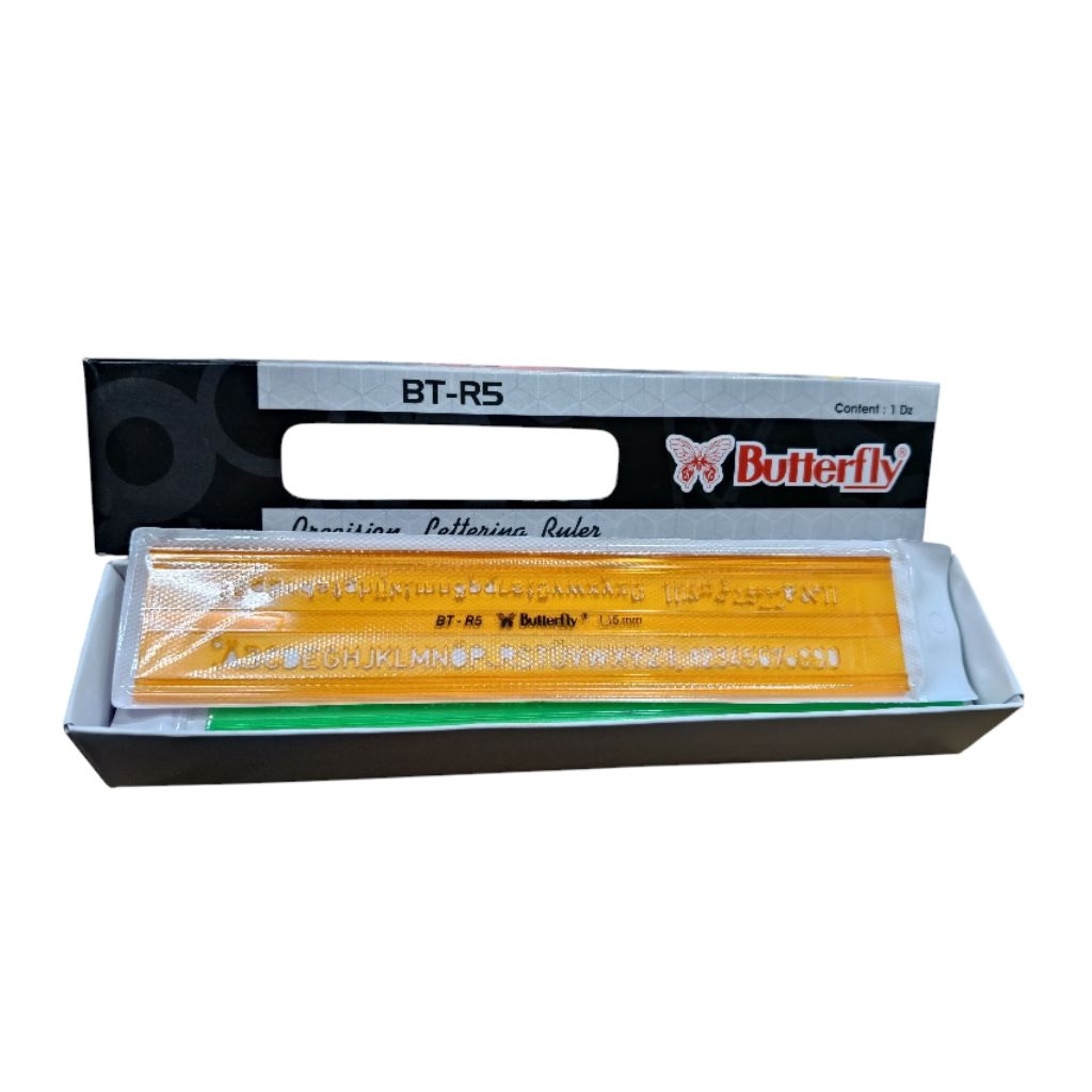 Penggaris Mal Huruf 5mm Butterfly(1pcs)