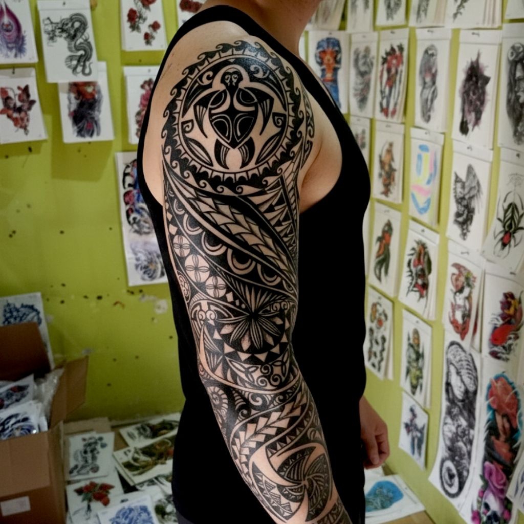 tatto full tangan teribal tato temporer
