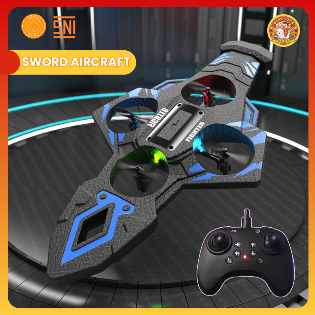 OKKY TOYS Stunt Remote Control Led Sword Aircraft RC - Airplane Foam Rc Pesawat Mainan