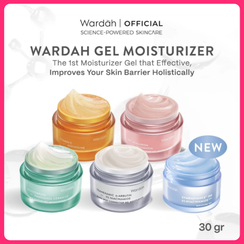 [ MITUFAYA ] Wardah Moisturizer Gel 30gr - Vitamin C, Hyaluronic, Symradiance 399, Tranexamic, Cica 