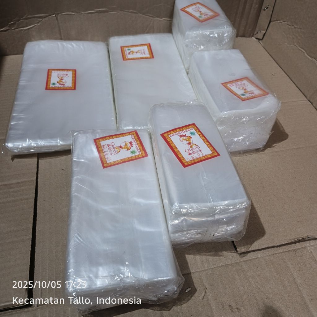 Kantong Plastik PP Queen Tebal 0.3 Polypropylene Bening Serbaguna Untuk Jajanan, Pop Ice, Gula, & Ke