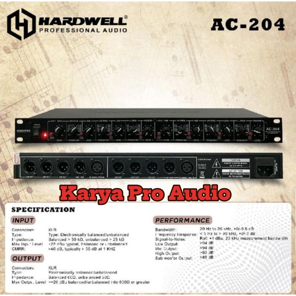 Crossover Audio Profesional HARDWELL AC 204 Crossover 4 Way Original