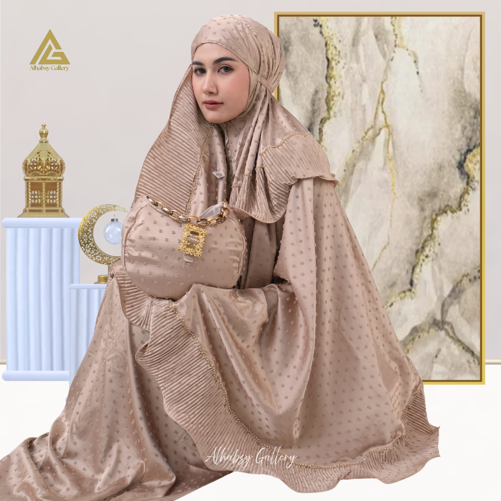 Alhamdulillah - Mukena Dewasa Sutra Uragiri Silk 2in1 Gelombang Cinta Mecca Series Alhamdulillah