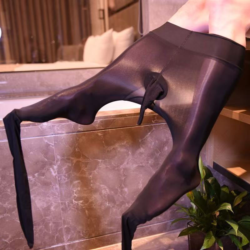 Men's Oil Light Open Pantyhose Large Size