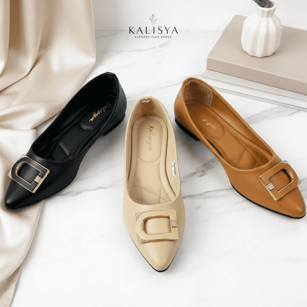 KALISYA - ELORA Sepatu Flat Wanita Flatshoes Fashion Kotak