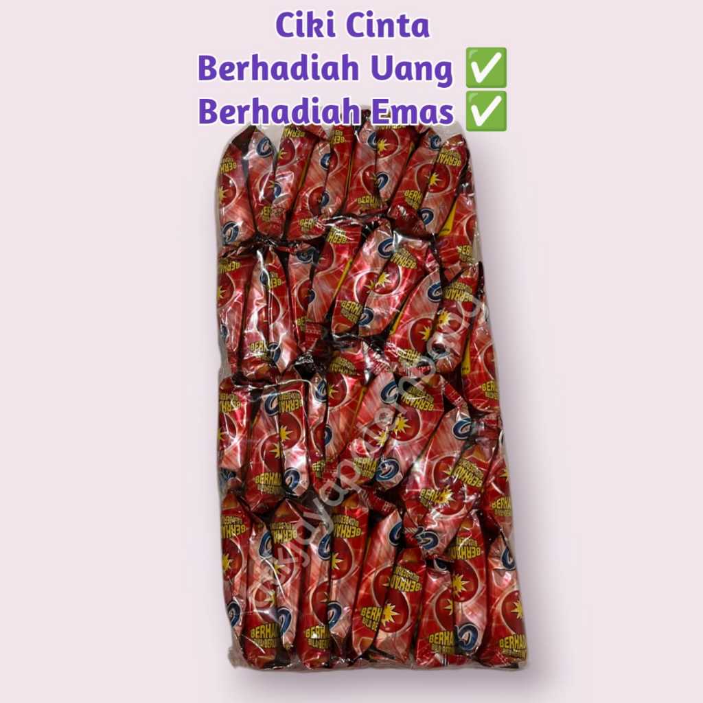 (Free Packing Kardus) snack cinta stik berhadiah uang dan emas jika beruntung isi 40 bungkus/pcs