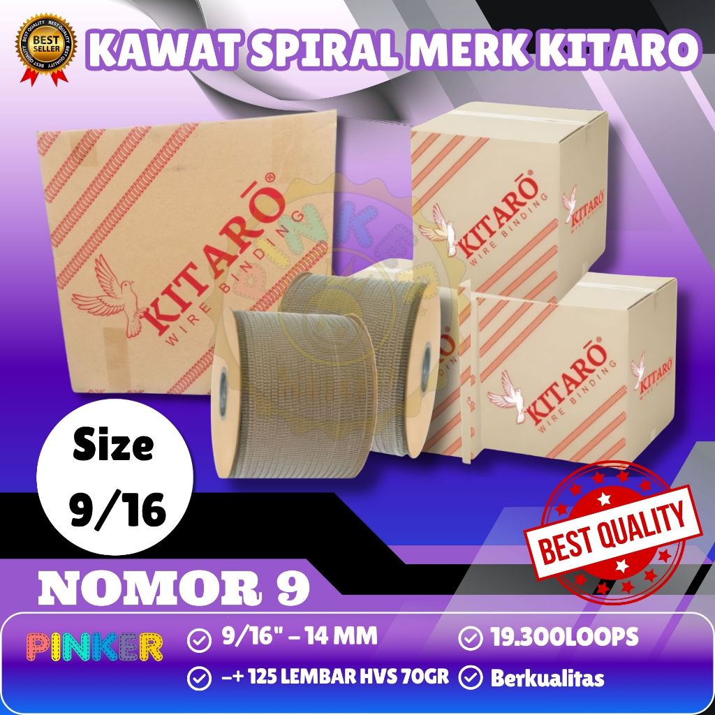 Spiral Kawat Roll 9/16 putih Kitaro Ring Kawat Kalender Spiral Kawat Spool Jilid Spiral Kawat Roll R