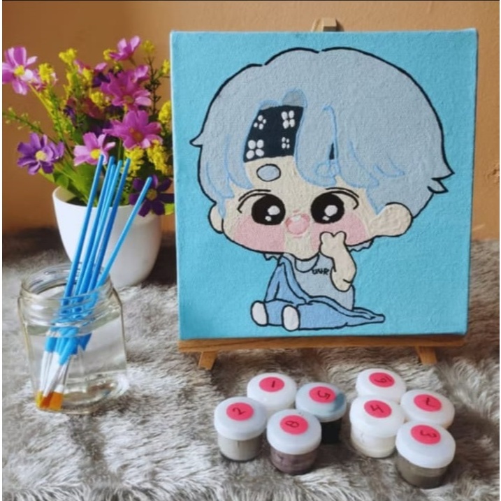 Paint By Number Anime Seventeen Carat Lukisan Kanvas DIY Anime Cat Angka Kit Melukis Frame 20x20