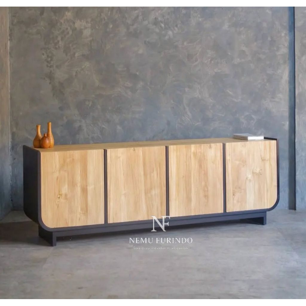 Bufet Minimalis Modern Kayu Jati, Bufet Tv Kayu Jati Premium