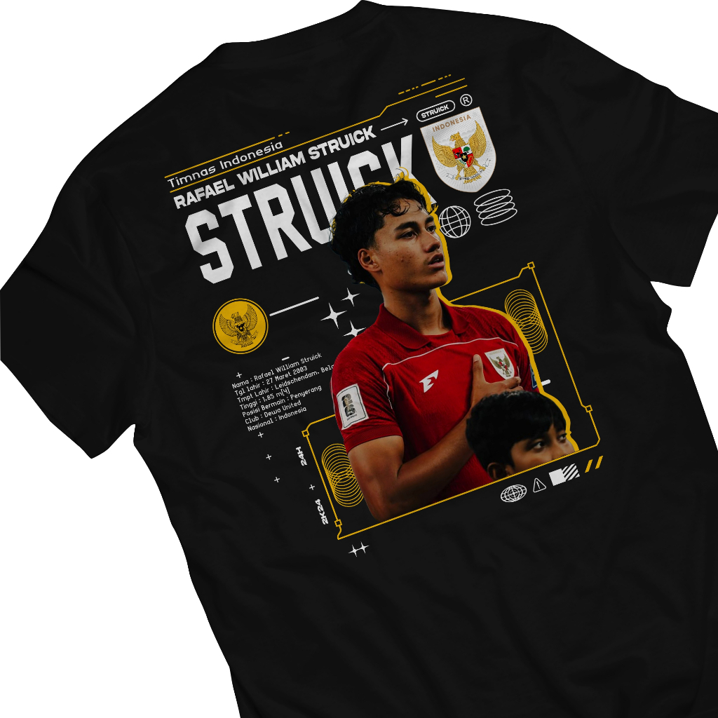 Baju Kaos Rafael Sturick Timnas Indonesia Streetwear New Series Combed 30s Official Pemain Timnas In