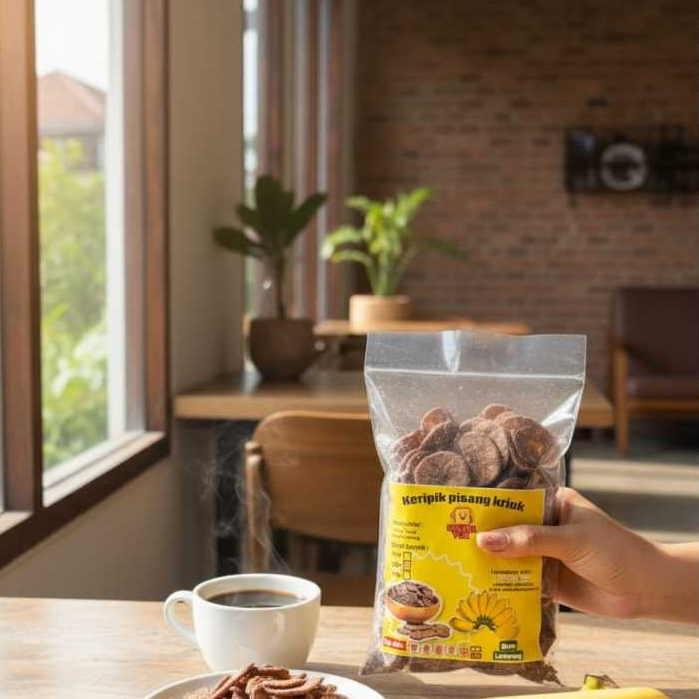 500gram Keripik pisang Cokelat Isi Lebih Banyak kripik pisang khas lampung pisang kepok cokelat