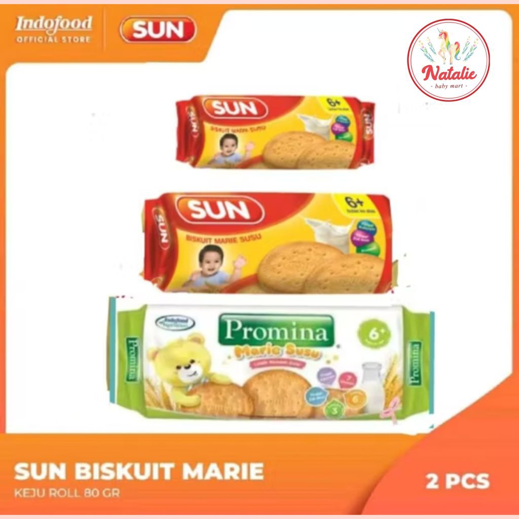 PROMINA/SUN Biskuit Bayi Marie Regal Susu 80gr & 150gr