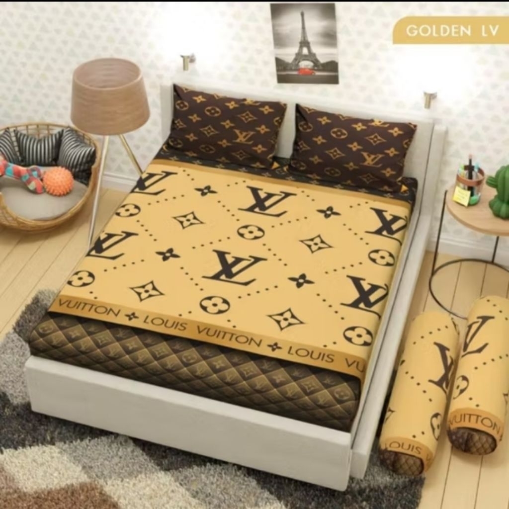 Monalisa-Bisa COD Sprei Set 90/100/120/140/160/180/200 Single Queen King Tinggi 20cm Tinggi 30cm Tin