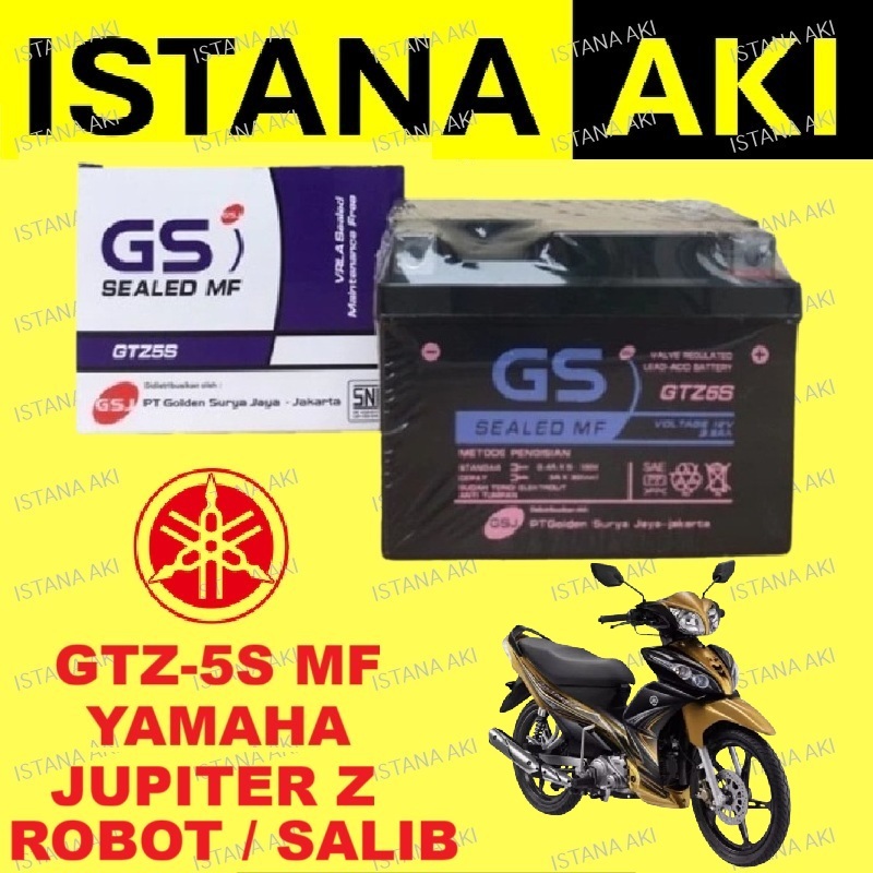 Aki Motor Yamaha Jupiter Z Robot / Salib Accu Kering Aki Kering MF GTZ5S