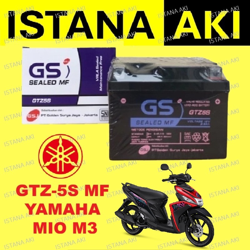 Aki Motor Yamaha Mio M3 Accu Kering Aki Kering MF GTZ5S
