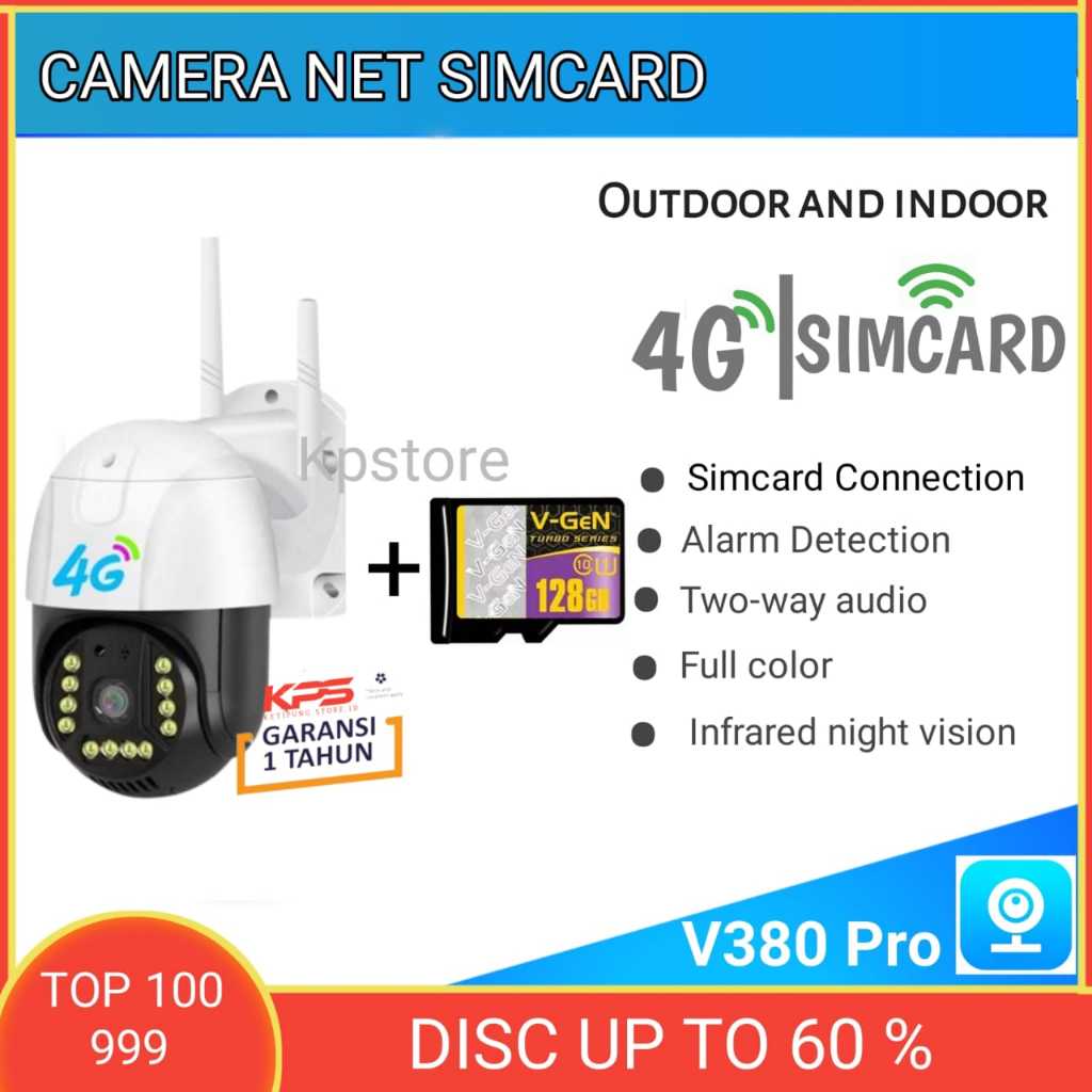 CCTV SIM CARD 4G V380 U23 PANTAU JARAK JAUH WATERPROOF PLUS MEMORY 128GB 64GB 32GB | MENGGUNAKAN KAR