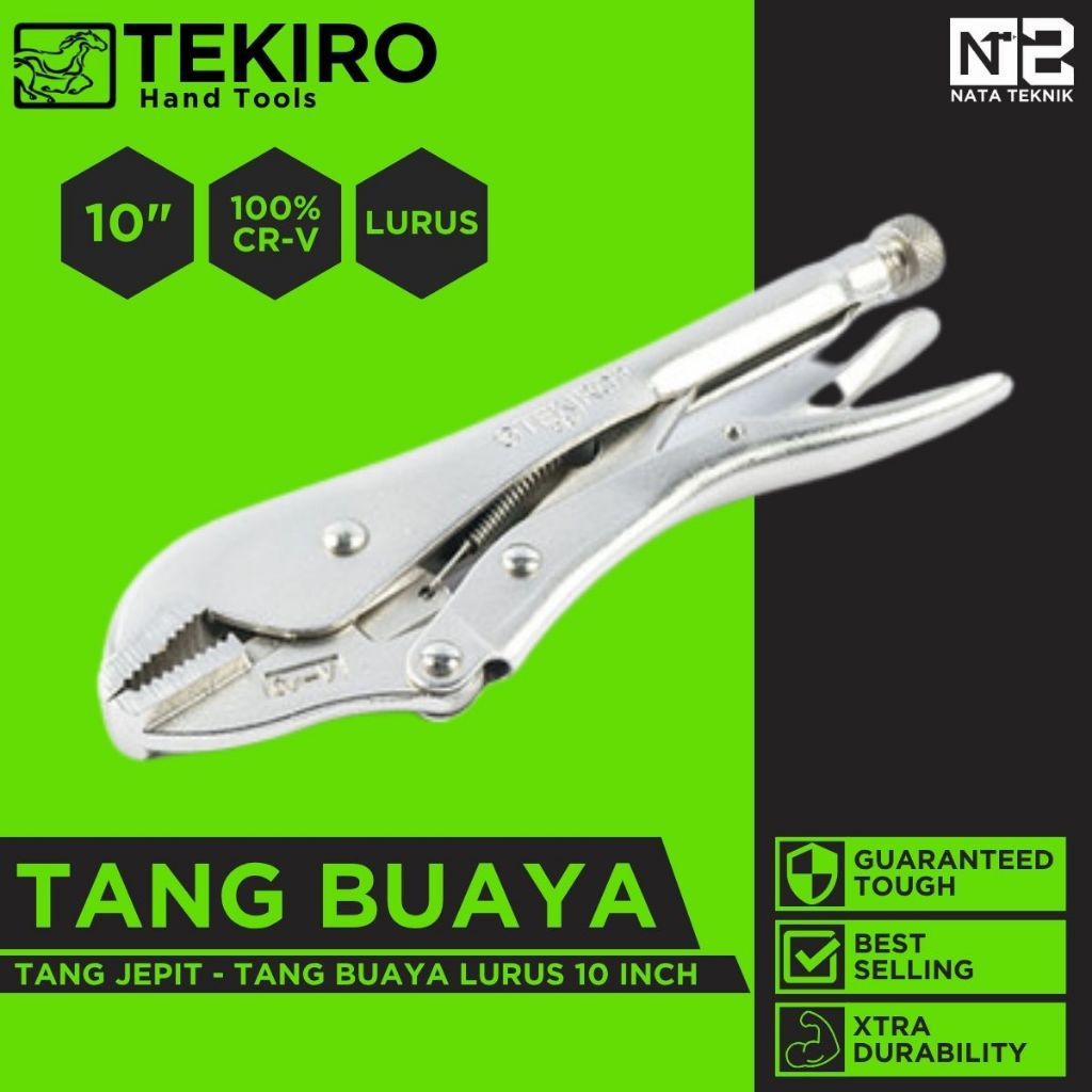 TEKIRO Tang Jepit / Tang Buaya 10" Lurus - Tang Buaya Jepit 10 Inch TEKIRO