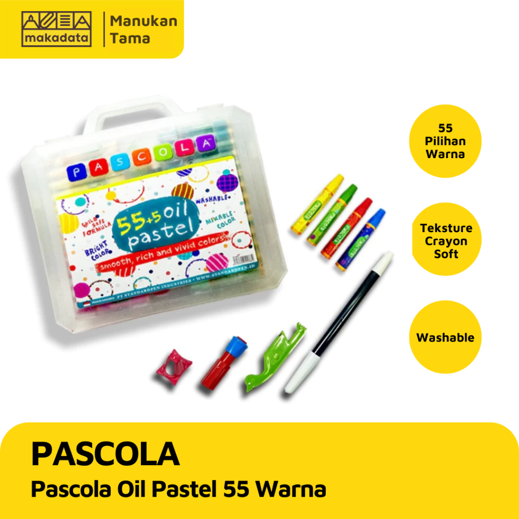 CRAYON / OIL PASTEL PASCOLA ISI 55 WARNA